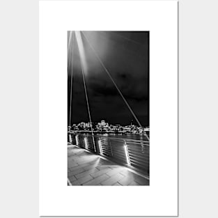 London at Night - Black and White Posters and Art